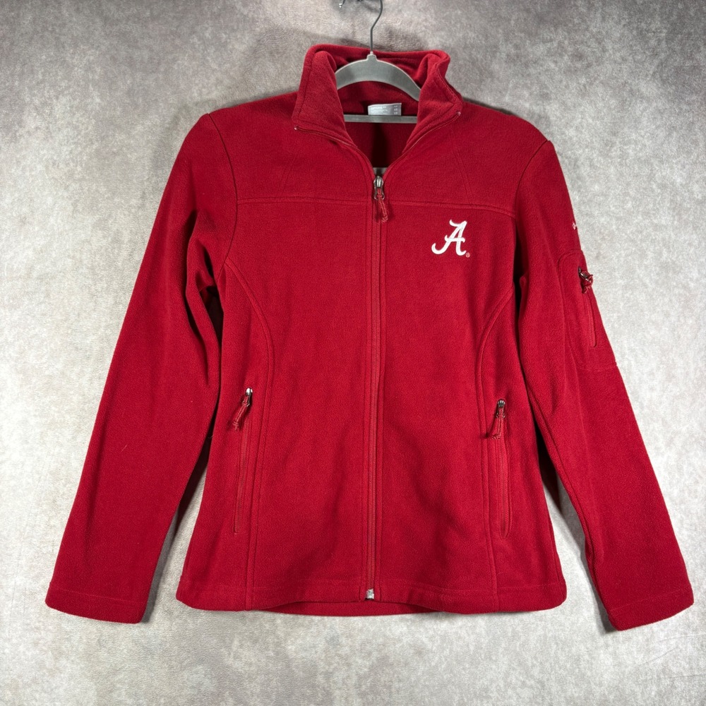 Columbia Fleece Jacket Womens XS Red Alabama Crimson Tide Full Zip NCAA Sporty